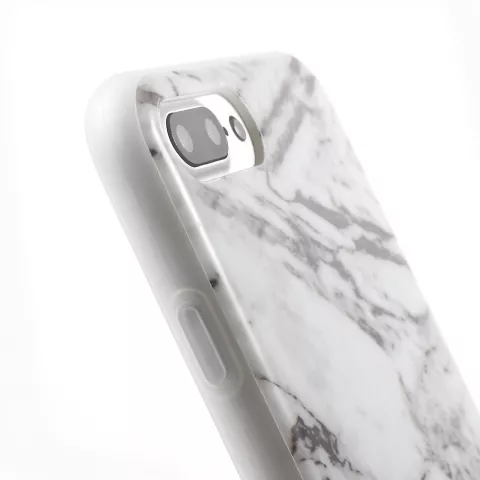 Coque en marbre blanc compatible avec iPhone 7 Plus 8 Plus en TPU