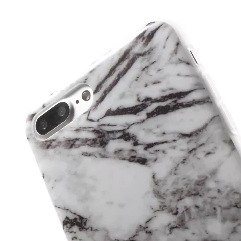 Coque en marbre blanc compatible avec iPhone 7 Plus 8 Plus en TPU