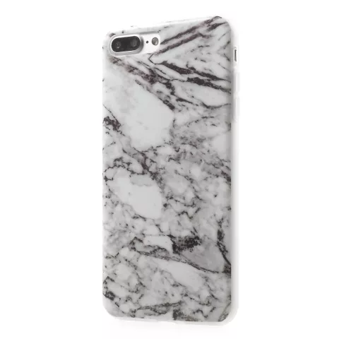 Coque en marbre blanc compatible avec iPhone 7 Plus 8 Plus en TPU