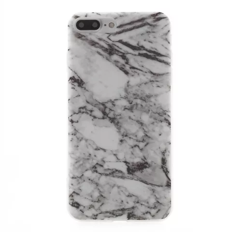 Coque en marbre blanc compatible avec iPhone 7 Plus 8 Plus en TPU