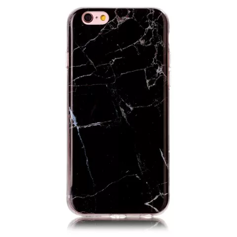 Coque marbre en silicone TPU noir compatible avec iPhone 6 et 6s