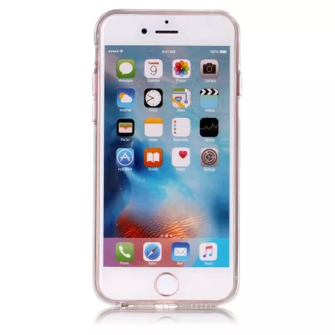 Coque marbre en silicone TPU noir compatible avec iPhone 6 et 6s
