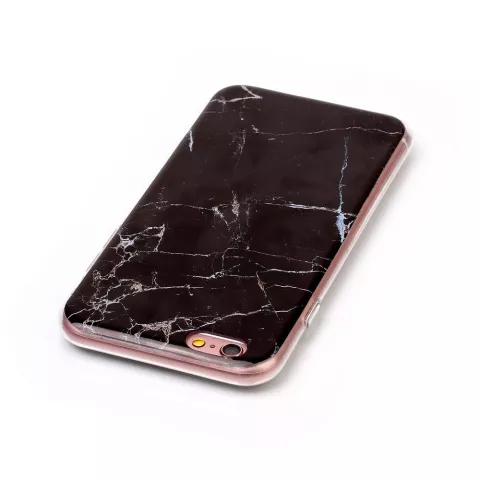 Coque marbre en silicone TPU noir compatible avec iPhone 6 et 6s