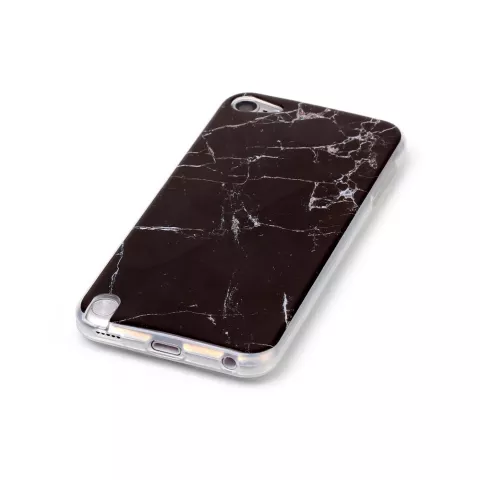 Marbre noir compatible avec iPod Touch 5 6 7 &eacute;tui en TPU &eacute;tui en marbre