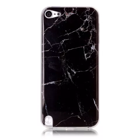 Marbre noir compatible avec iPod Touch 5 6 7 &eacute;tui en TPU &eacute;tui en marbre