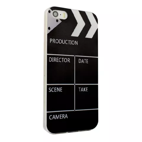 Coque en TPU compatible avec iPhone 5 5s et SE 2016, clap noir