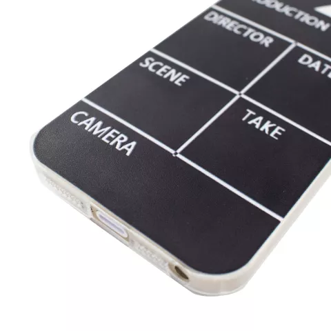 Coque en TPU compatible avec iPhone 5 5s et SE 2016, clap noir