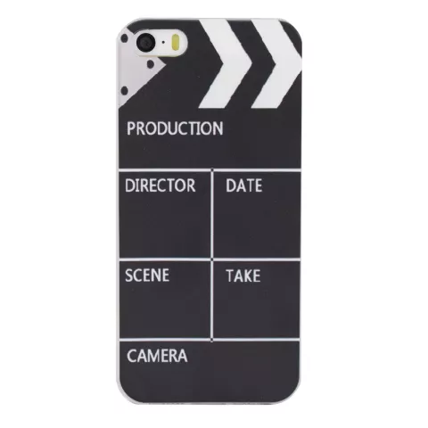 Coque en TPU compatible avec iPhone 5 5s et SE 2016, clap noir