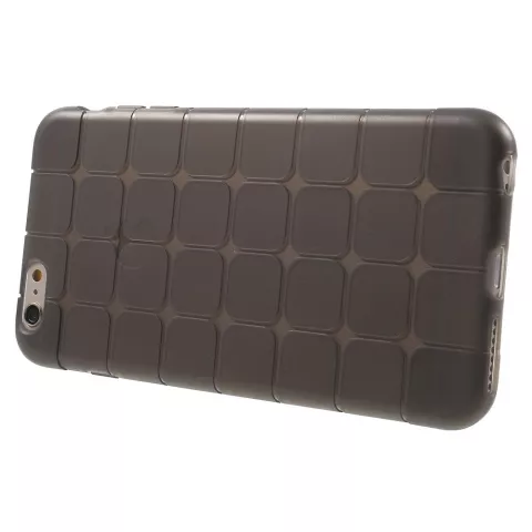 Coque en TPU &agrave; carreaux gris pour iPhone 6 6s avec protection suppl&eacute;mentaire