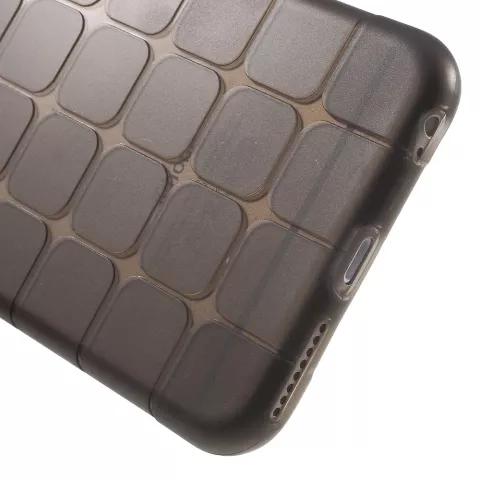 Coque en TPU &agrave; carreaux gris pour iPhone 6 6s avec protection suppl&eacute;mentaire