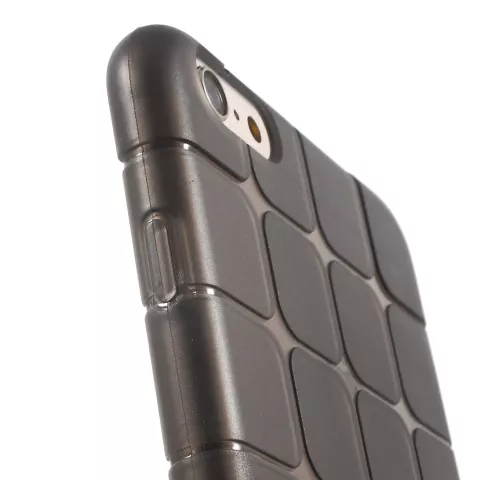 Coque en TPU &agrave; carreaux gris pour iPhone 6 6s avec protection suppl&eacute;mentaire