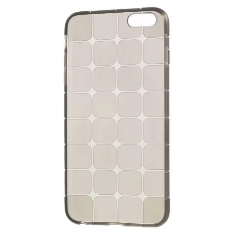 Coque &agrave; carreaux gris compatible avec iPhone 6 6s Housse en TPU protection suppl&eacute;mentaire