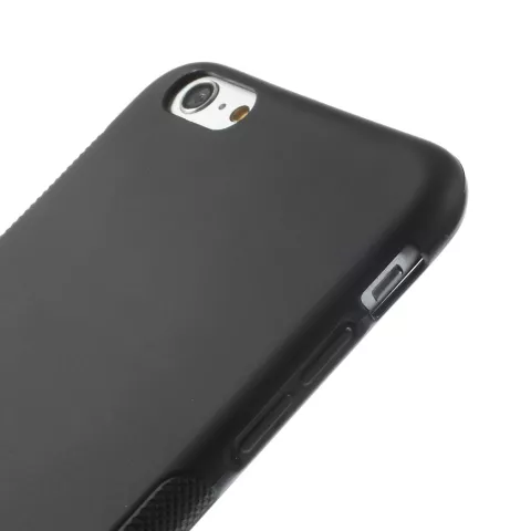 Coque en TPU noire compatible avec iPhone 6 6s Coque en silicone solide Noir poign&eacute;e suppl&eacute;mentaire
