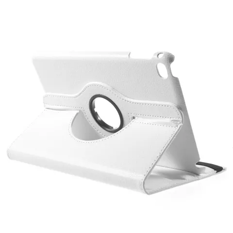 &Eacute;tui rotatif en cuir blanc compatible avec iPad mini 4 et &agrave; l&#039;iPad mini 5 (2019)