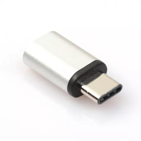 Adaptateur micro USB vers USB C argent