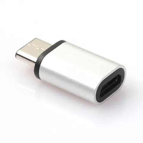 Adaptateur micro USB vers USB C argent