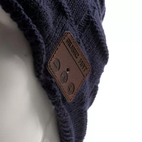 Bonnet de musique Bluetooth tricot&eacute; bonnet de musique bleu