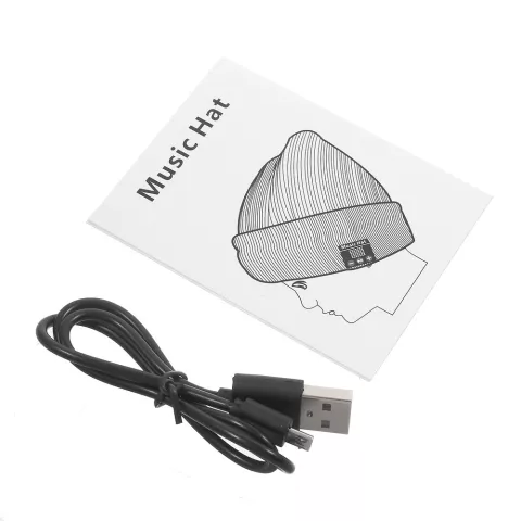 Bonnet de musique Bluetooth tricot&eacute; bonnet de musique bleu