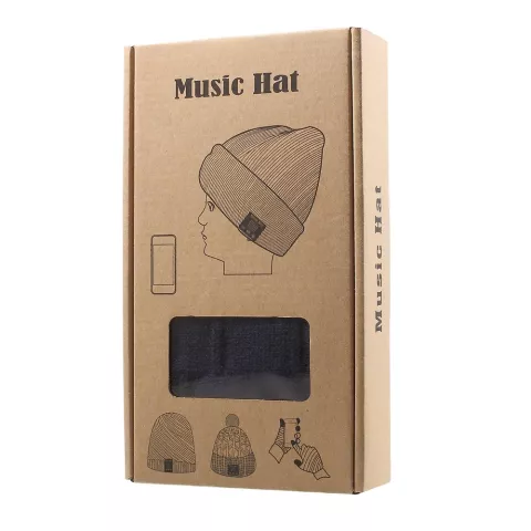 Bonnet de musique Bluetooth tricot&eacute; bonnet de musique bleu