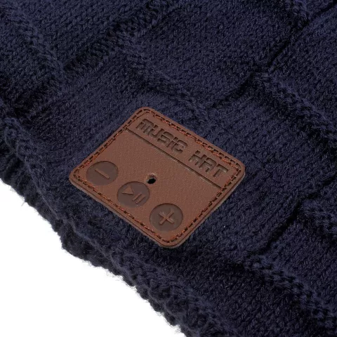 Bonnet de musique Bluetooth tricot&eacute; bonnet de musique bleu