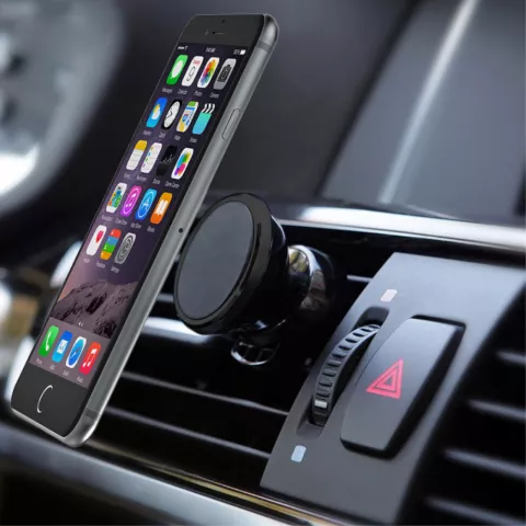 Grille de ventilation pour support de voiture magn&eacute;tique universel pour t&eacute;l&eacute;phone - convient compatible avec iPhone / Samsung - Noir
