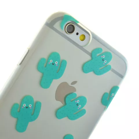 Coque en TPU transparente Happy cactus la coque compatible avec iPhone 6 6s