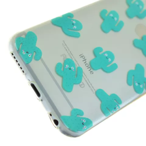 Coque en TPU transparente Happy cactus la coque compatible avec iPhone 6 6s