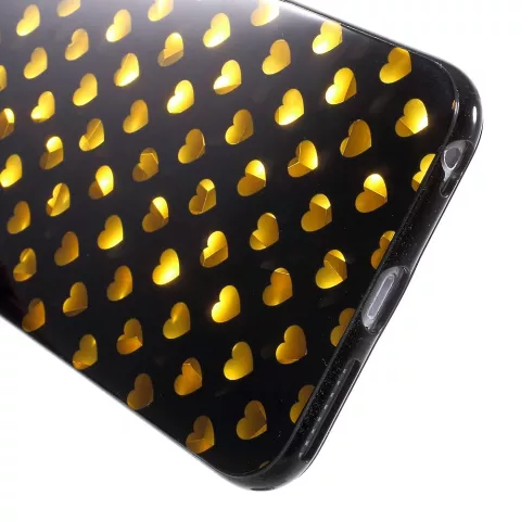 Coque coeurs en or noir la coque compatible avec iPhone 6 6s