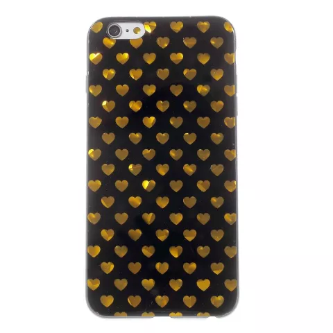 Coque coeurs en or noir la coque compatible avec iPhone 6 6s