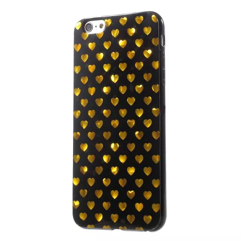 Coque coeurs en or noir la coque compatible avec iPhone 6 6s