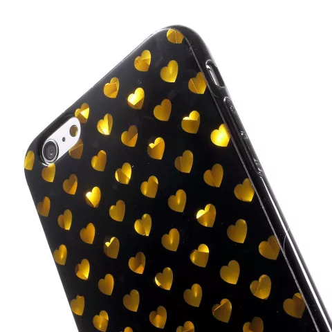 Coque coeurs en or noir la coque compatible avec iPhone 6 6s