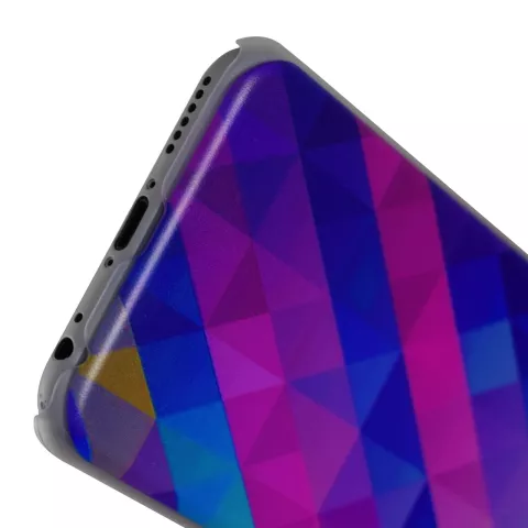 Coque iPhone 6 6s rigide bleu violet triangle