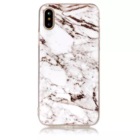 Coque en TPU en marbre compatible avec iPhone X XS Housse en marbre blanc