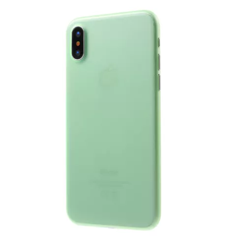 Coque verte compatible avec iPhone X XS, coque transparente en TPU