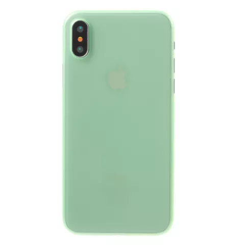 Coque verte compatible avec iPhone X XS, coque transparente en TPU