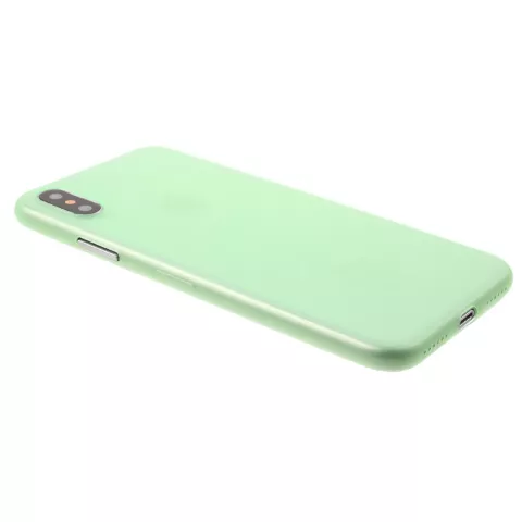 Coque verte compatible avec iPhone X XS, coque transparente en TPU