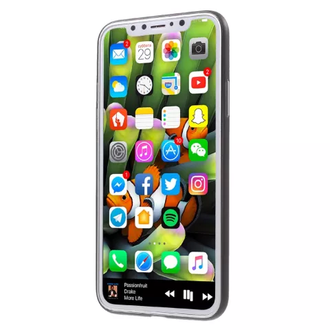 Coque noire compatible avec iPhone X XS Coque en TPU transparente