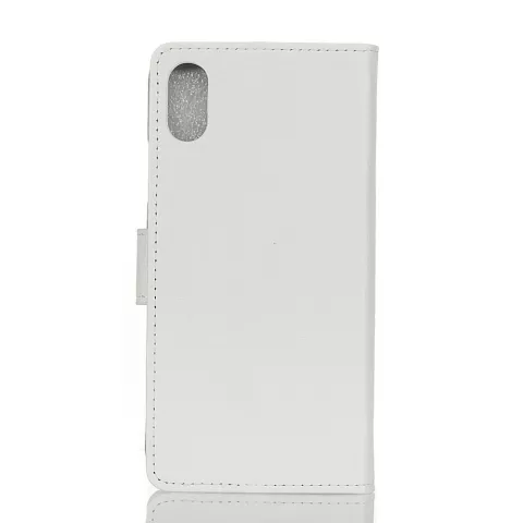 &Eacute;tui portefeuille compatible avec iPhone X XS, &eacute;tui portefeuille blanc, housse en cuir