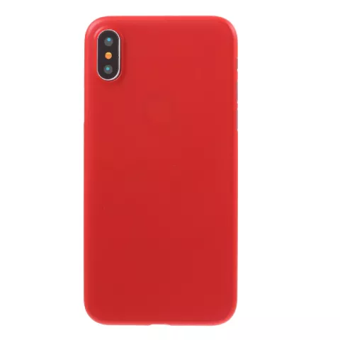 Coque rouge compatible avec iPhone X XS, coque en TPU transparente rouge