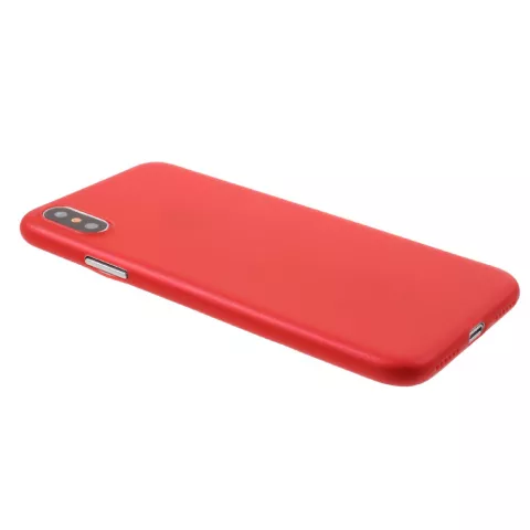 Coque rouge compatible avec iPhone X XS, coque en TPU transparente rouge