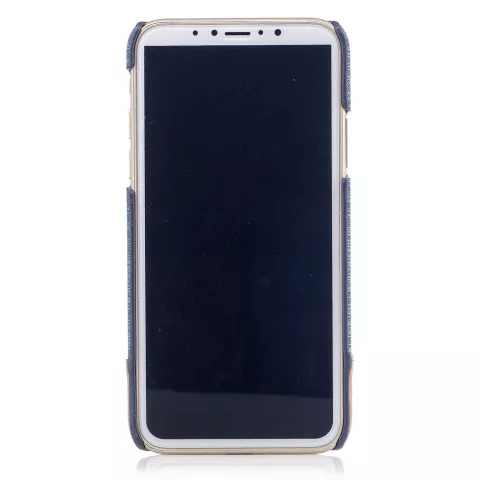 &Eacute;tui combin&eacute; marron en cuir bleu poussi&egrave;re compatible avec la coque rigide iPhone X XS