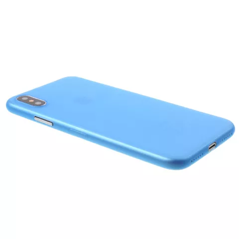 Coque bleue compatible avec iPhone X XS Coque transparente en TPU