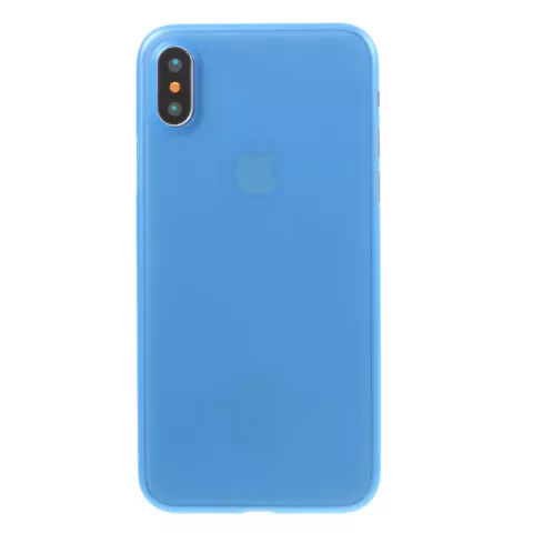 Coque bleue compatible avec iPhone X XS Coque transparente en TPU