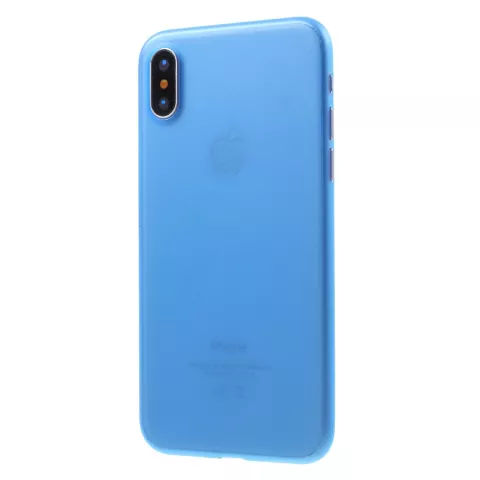 Coque bleue compatible avec iPhone X XS Coque transparente en TPU