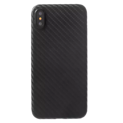 Coque iPhone X XS en carbone noir