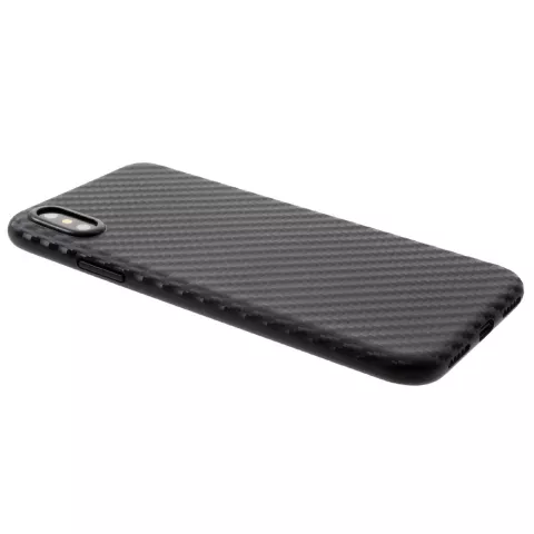 Carbone noir la coque compatible avec iPhone X XS