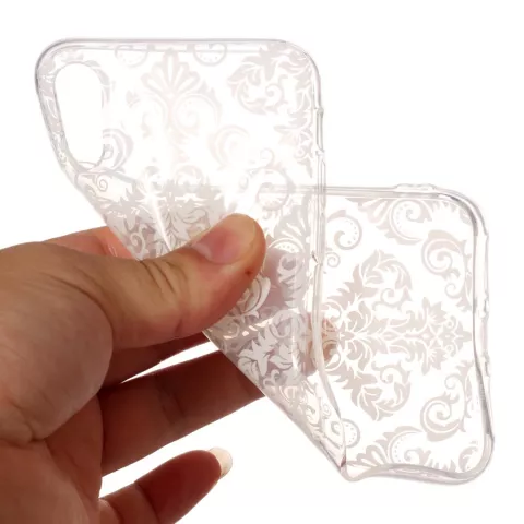 Lignes blanches gracieuses transparentes coque compatible avec iPhone X XS