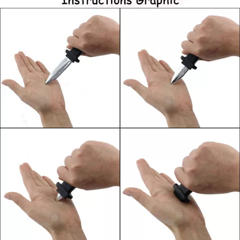 Couteau factice r&eacute;tractable fausse dague en plastique