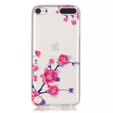 &Eacute;tui floral transparent compatible avec iPod Touch 5 6 7, &eacute;tui branches violet rose