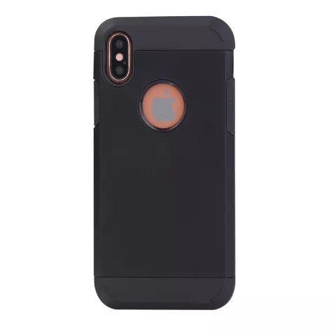 Coque antichoc compatible avec iPhone X XS, coque de protection noire en TPU robuste